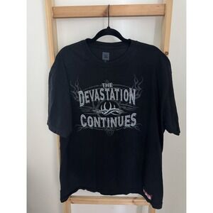 Goldberg WWE "The Devastation Continues" Y2K 00s wrestling X-large T Shirt (B2)